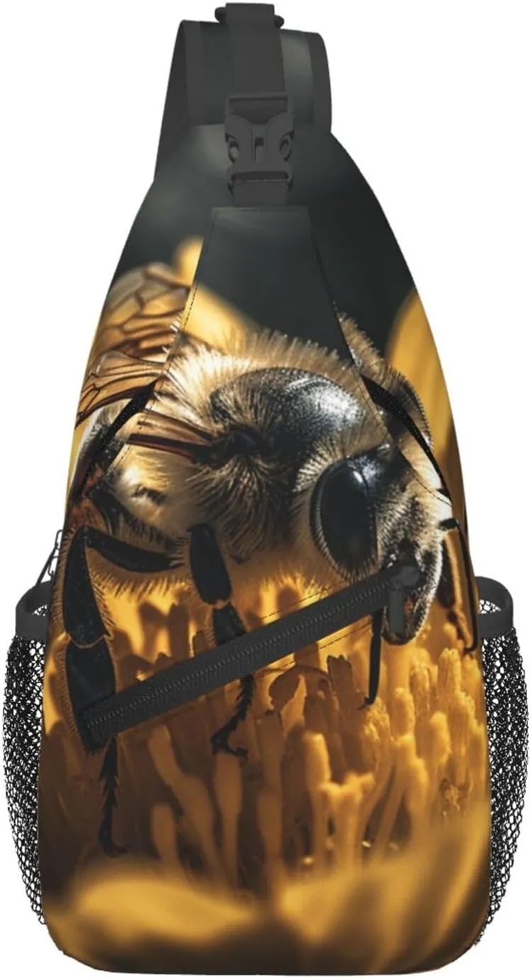 Serious Bee Sling Backpack for Women Men Cross Chest Bag Diagonally Crossbody Shoulder Bag Travel