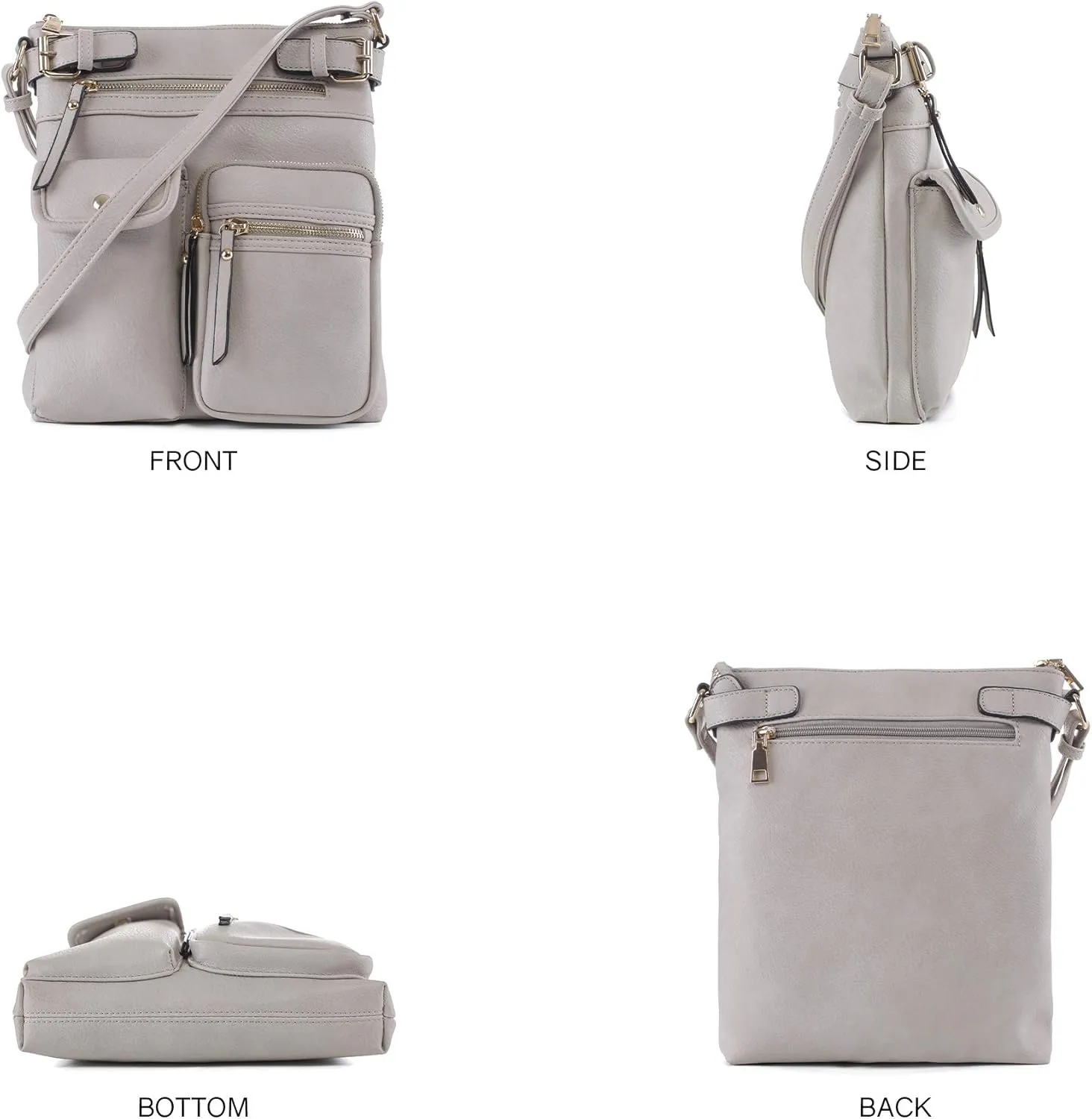 SG SUGU Katie Lightweight Medium Crossbody Bag Shoulder Bag with Multi Pocket for Women