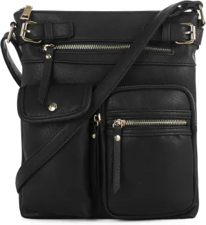 SG SUGU Katie Lightweight Medium Crossbody Bag Shoulder Bag with Multi Pocket for Women