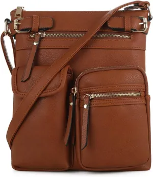 SG SUGU Katie Lightweight Medium Crossbody Bag Shoulder Bag with Multi Pocket for Women