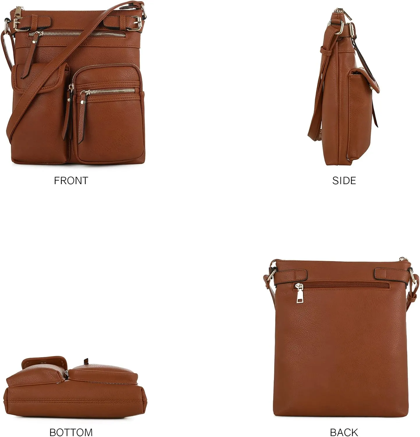 SG SUGU Katie Lightweight Medium Crossbody Bag Shoulder Bag with Multi Pocket for Women