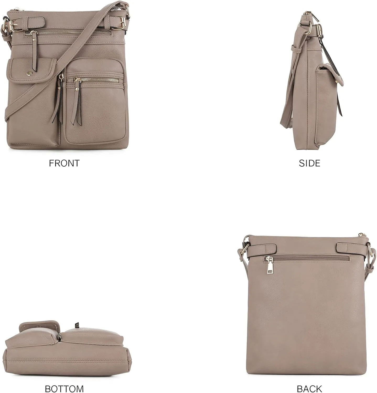 SG SUGU Katie Lightweight Medium Crossbody Bag Shoulder Bag with Multi Pocket for Women