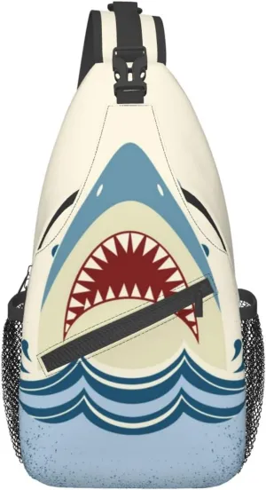 Shark Sling Backpack Chest Bag Crossbody Shoulder Bag Gym Cycling Travel Hiking Daypack For Men Women