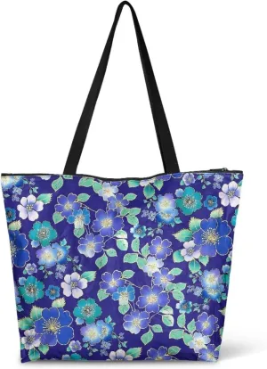 Shoulder Tote Bag for Women Foldable Hobo Handbag, Abstract Painting Art Eco Shopping Bag Tote Grocery Bags
