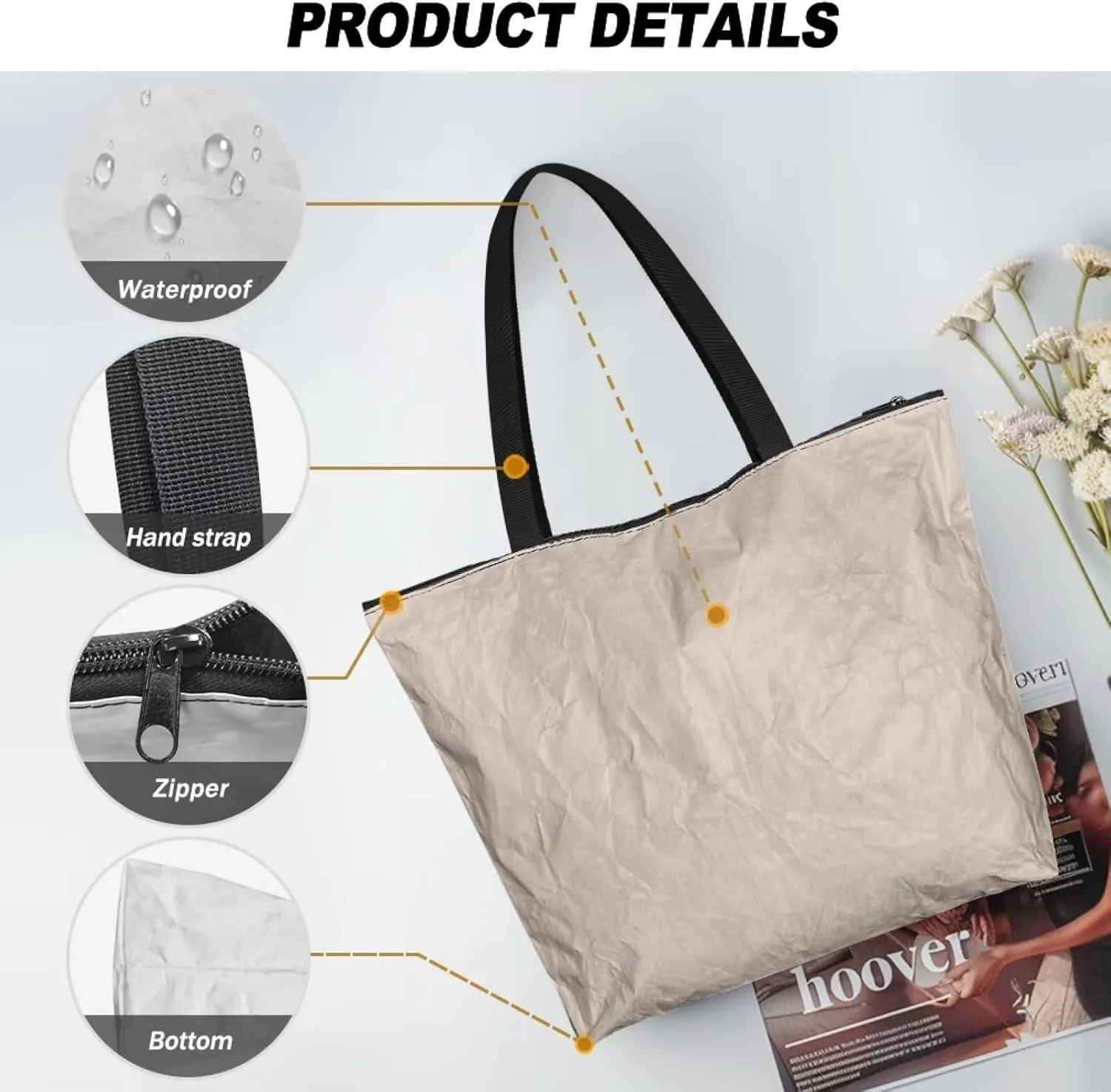 Shoulder Tote Bag for Women Foldable Hobo Handbag, Abstract Painting Art Eco Shopping Bag Tote Grocery Bags