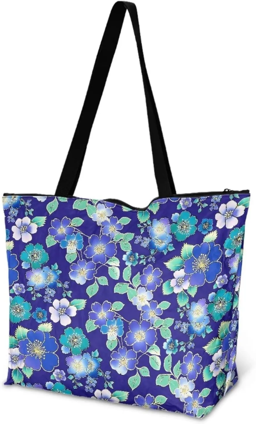 Shoulder Tote Bag for Women Foldable Hobo Handbag, Abstract Painting Art Eco Shopping Bag Tote Grocery Bags