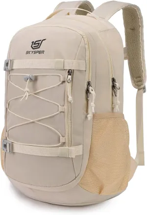 SKYSPER Hiking Backpack 25L Lightweight Travel Backpack Hiking Day Pack for Men Women(Beige)