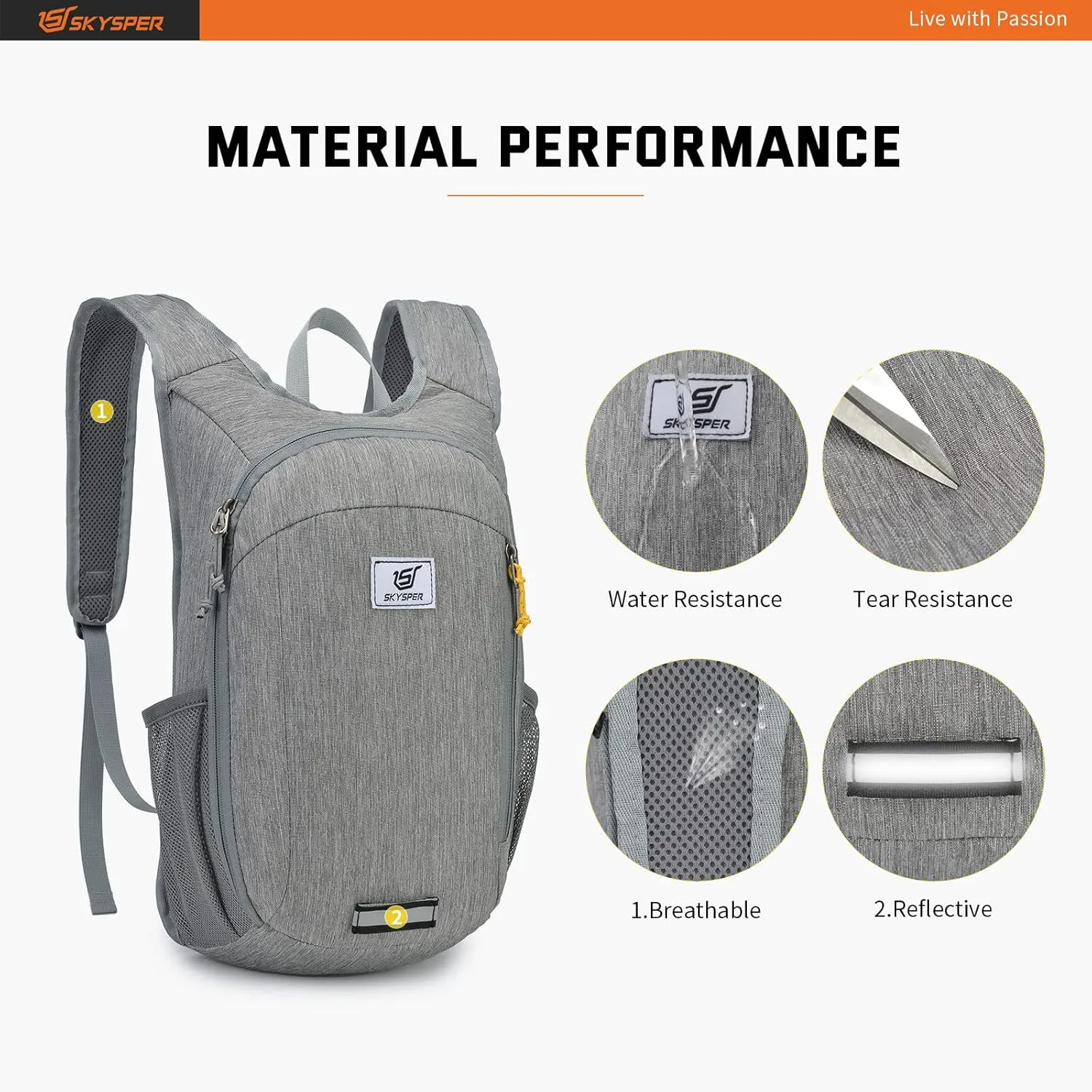 SKYSPER Small Daypack 10L Hiking Backpack Packable Lightweight Travel Day Pack for Women Men