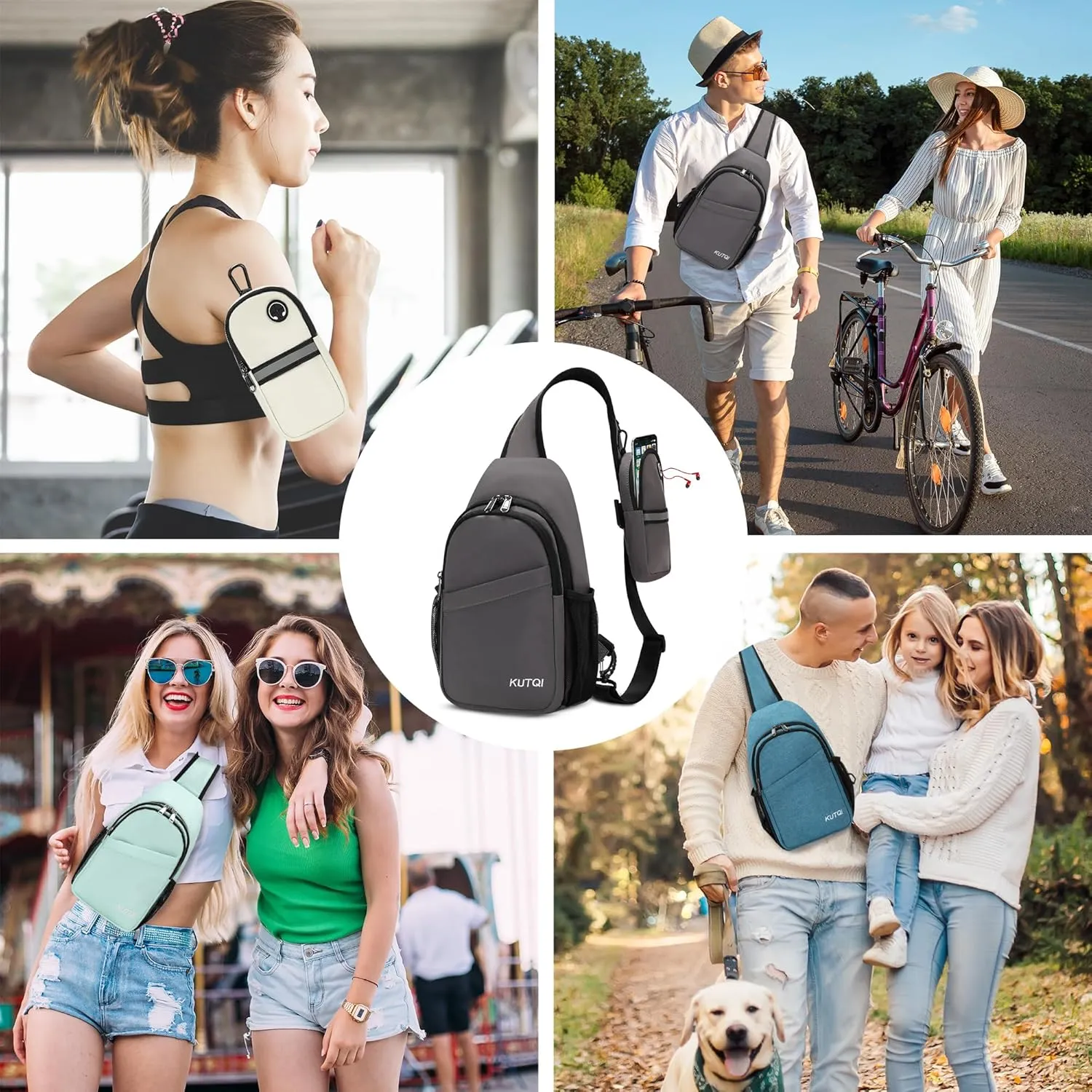 Sling Backpack Crossbody Sling Bag for Women Men Multipurpose Travel Essentials Hiking Chest Bag Daypack