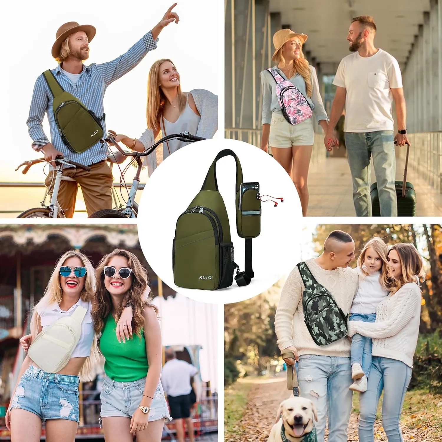 Sling Backpack Crossbody Sling Bag for Women Men Multipurpose Travel Essentials Hiking Chest Bag Daypack