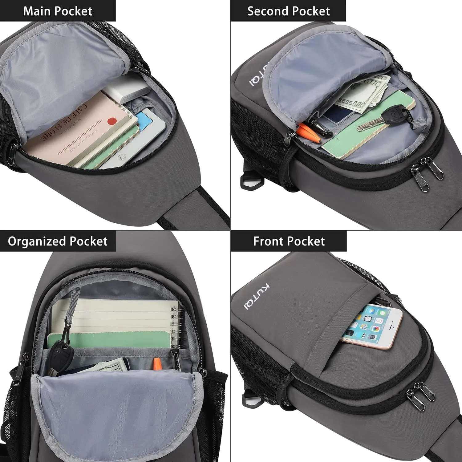 Sling Backpack Crossbody Sling Bag for Women Men Multipurpose Travel Essentials Hiking Chest Bag Daypack