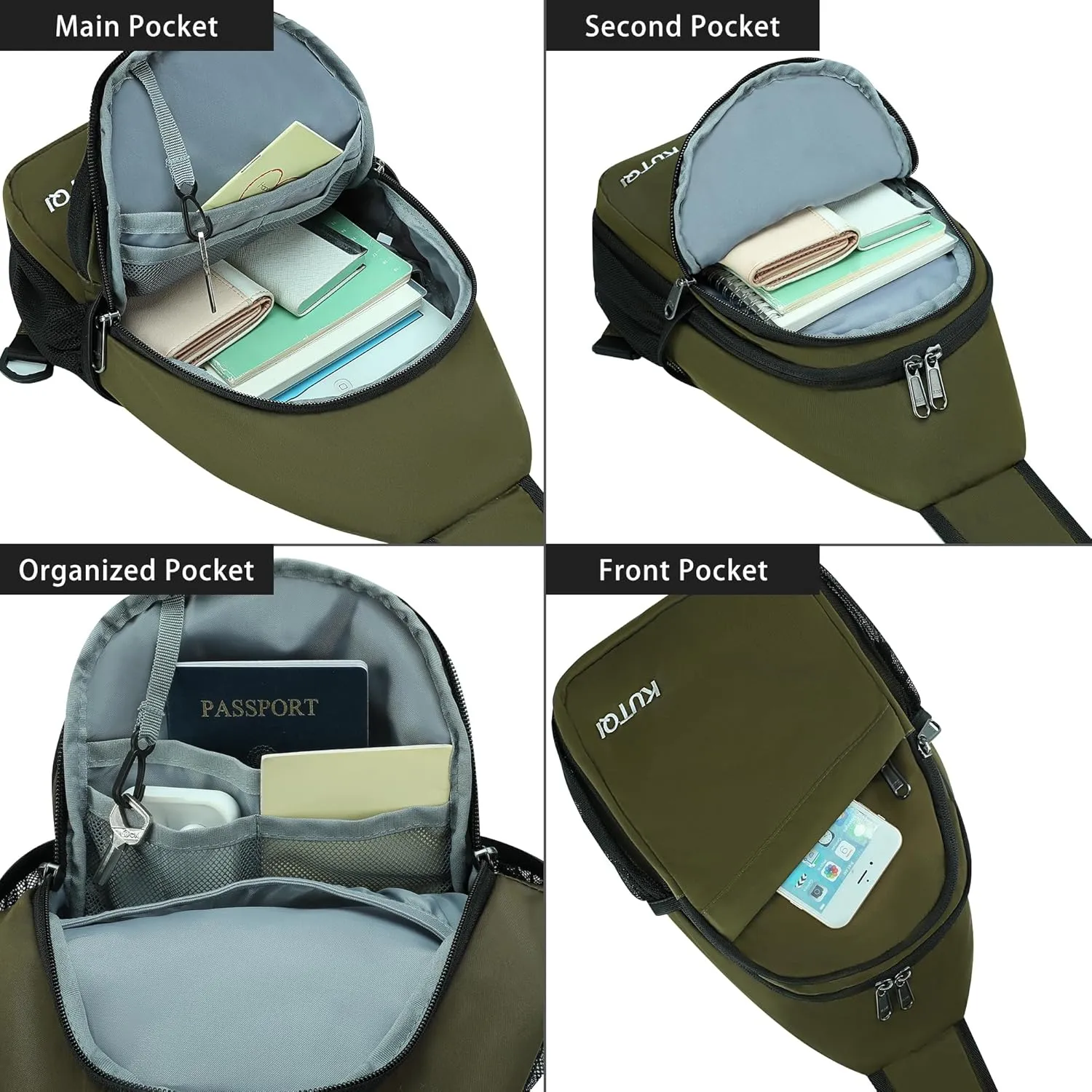 Sling Backpack Crossbody Sling Bag for Women Men Multipurpose Travel Essentials Hiking Chest Bag Daypack