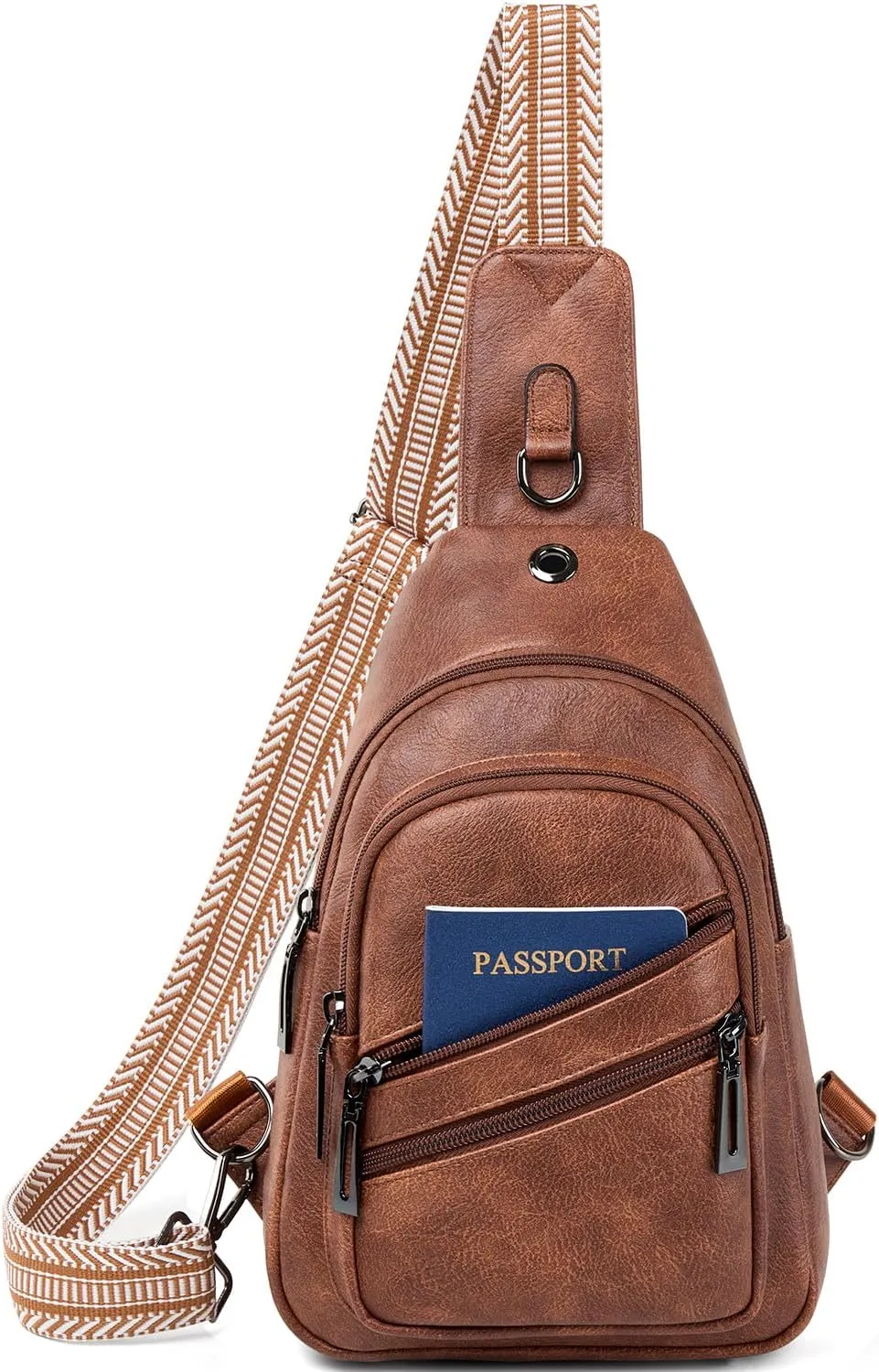 Sling Bag for Women Crossbody Purse Leather Crossbody Bag Fanny Pack Chest Pack for Travel Everyday Vacation
