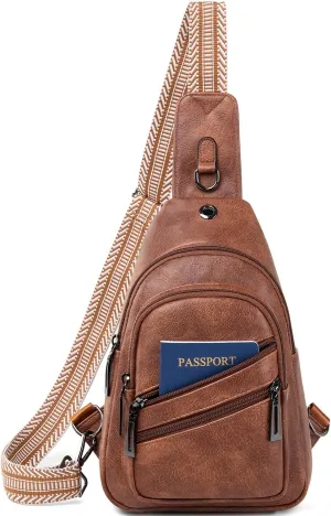 Sling Bag for Women Crossbody Purse Leather Crossbody Bag Fanny Pack Chest Pack for Travel Everyday Vacation