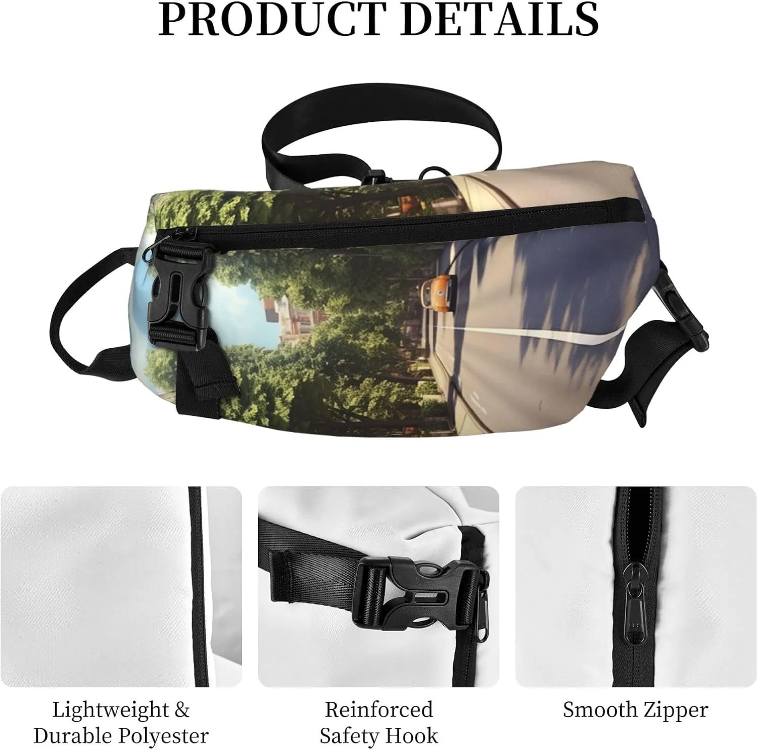 Sling Bag for Women Men Shoulder Bag Universe Landscape Painting Chest Bag Travel Fanny Pack Lightweight Casual Daypack, Summer Street, One Size
