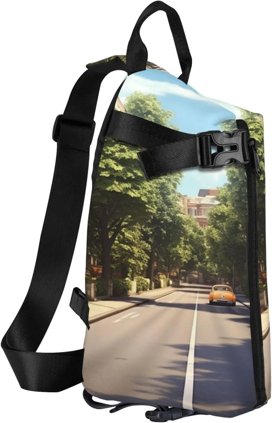 Sling Bag for Women Men Shoulder Bag Universe Landscape Painting Chest Bag Travel Fanny Pack Lightweight Casual Daypack, Summer Street, One Size