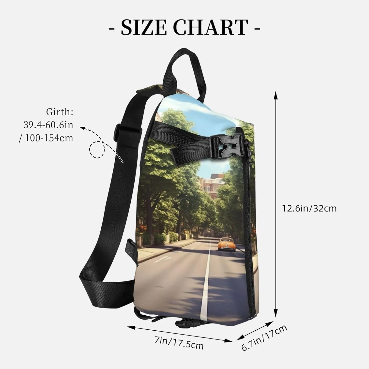 Sling Bag for Women Men Shoulder Bag Universe Landscape Painting Chest Bag Travel Fanny Pack Lightweight Casual Daypack, Summer Street, One Size