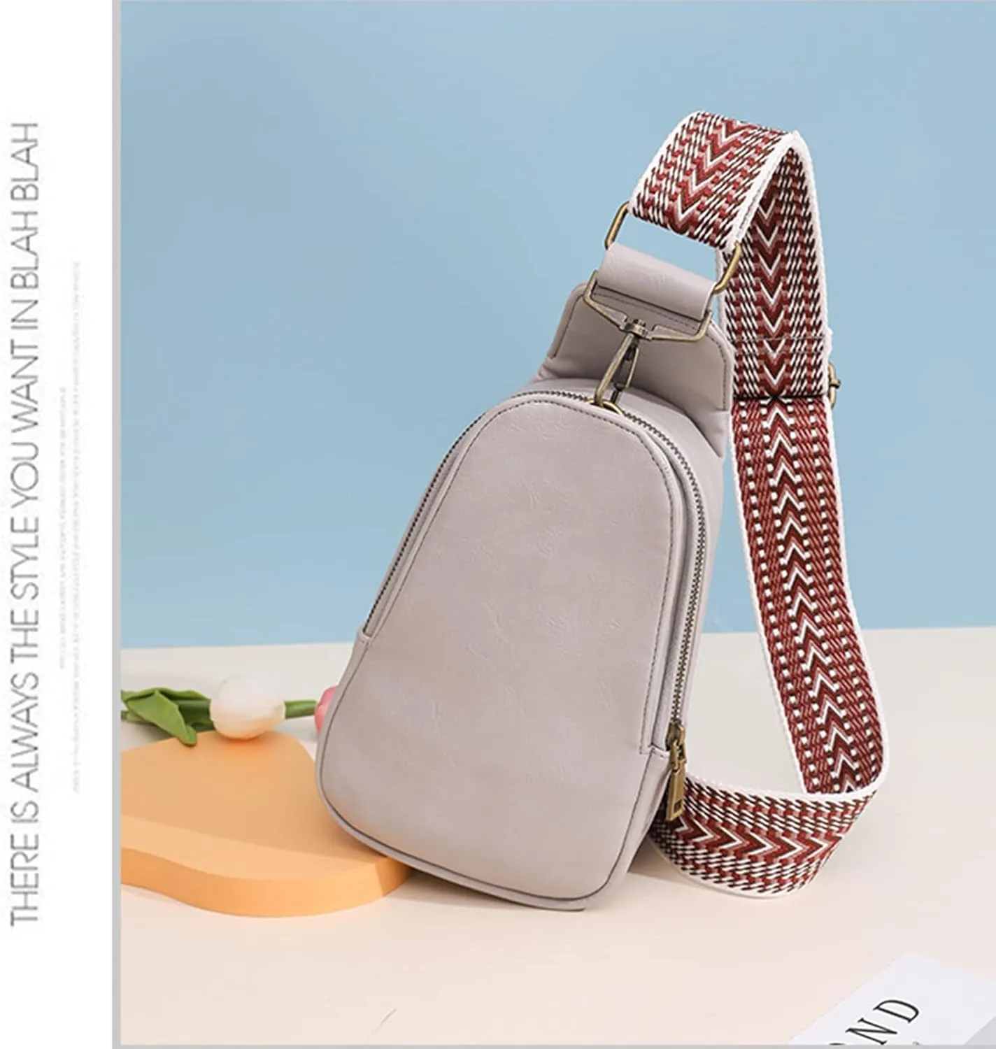Sling Crossbody Bag for Women Chest Purse Fanny Pack Shoulder Backpack With Guitar Strap