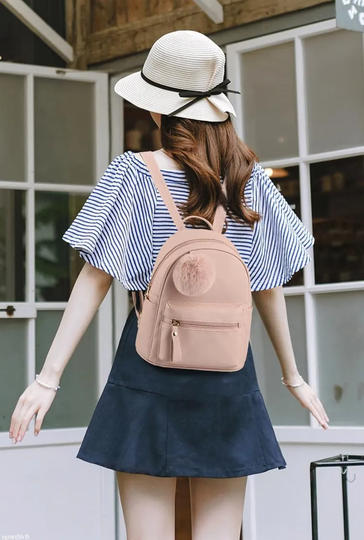 Small Backpack Purses for Women Mini Backpacks for Girls Kids PU Leather School Bookbags with Panda Coin Purse Set
