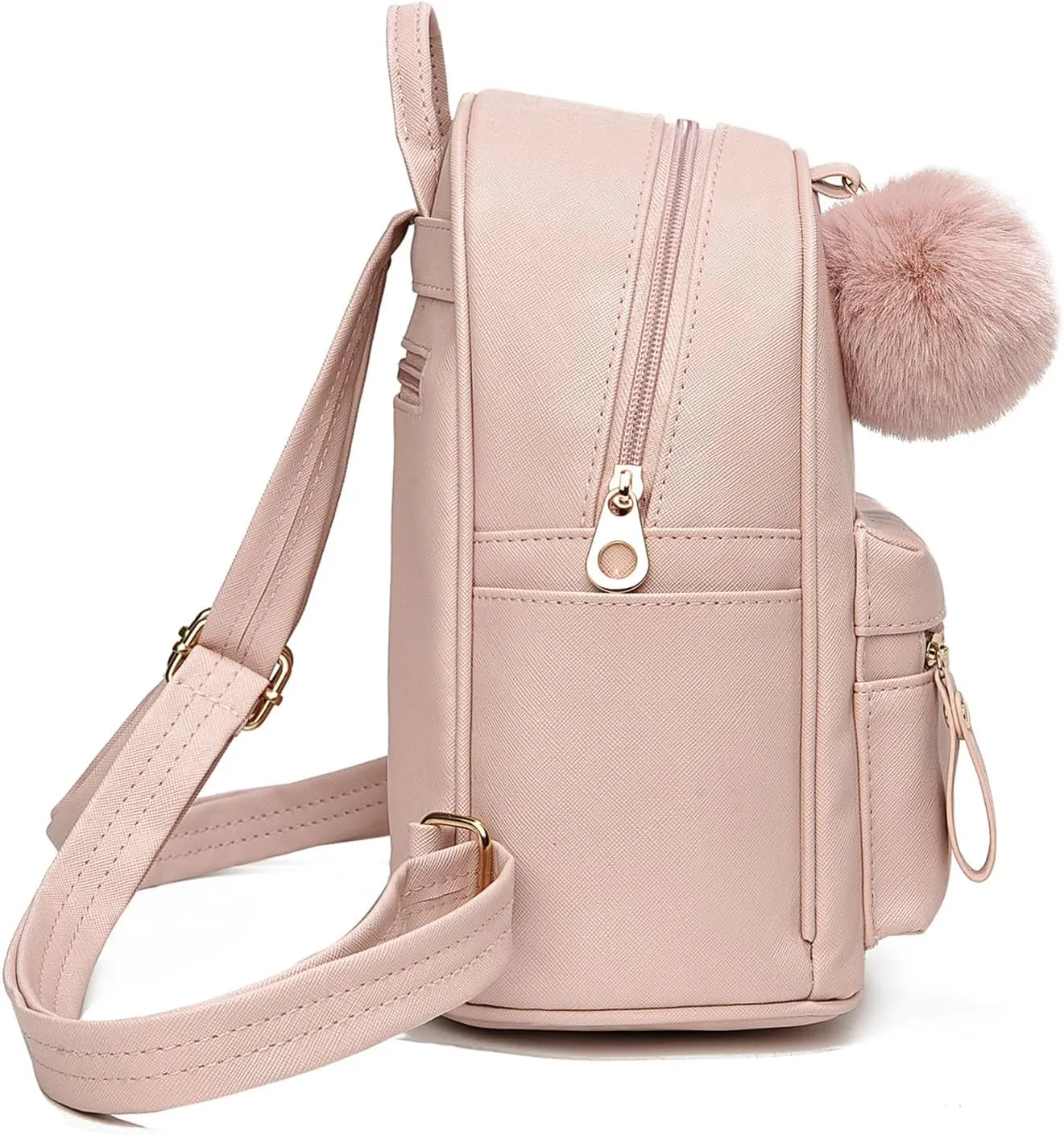 Small Backpack Purses for Women Mini Backpacks for Girls Kids PU Leather School Bookbags with Panda Coin Purse Set
