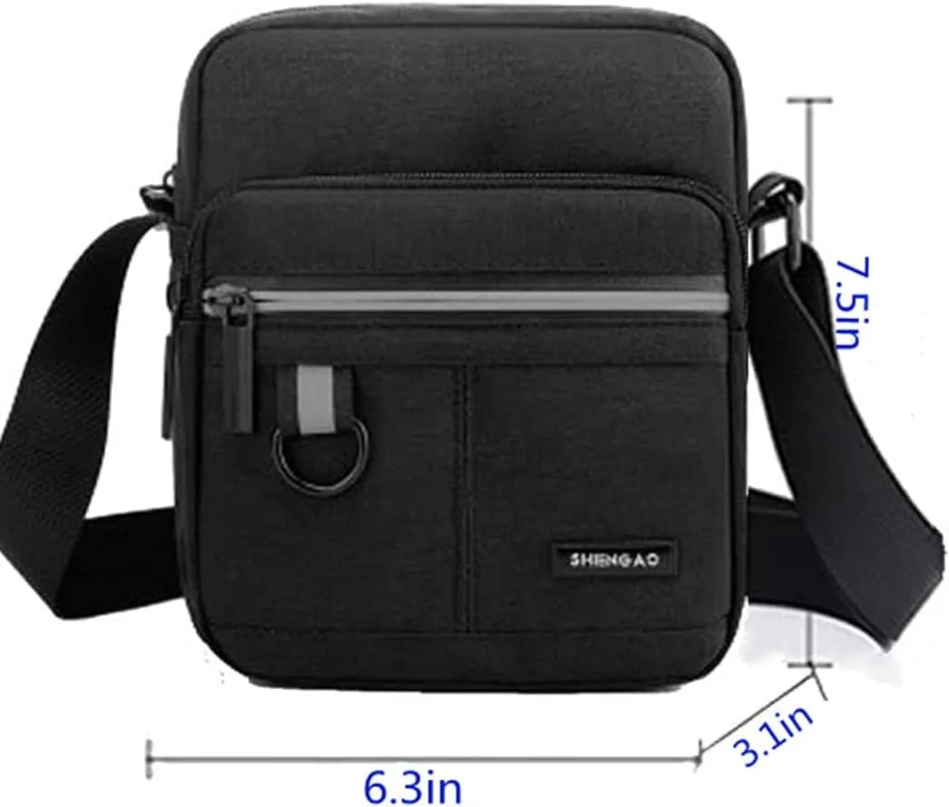 Small Canvas Crossbody Bag for Men,Small Shoulder Bag, Mini Messenger Bag for Cell Phone, Portable mobile phone coin bag