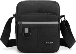 Small Canvas Crossbody Bag for Men,Small Shoulder Bag, Mini Messenger Bag for Cell Phone, Portable mobile phone coin bag