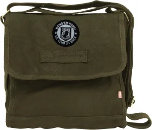Small Canvas Field Shoulder Bag - Durable Timeless Messenger with Design, Olive POW MIA