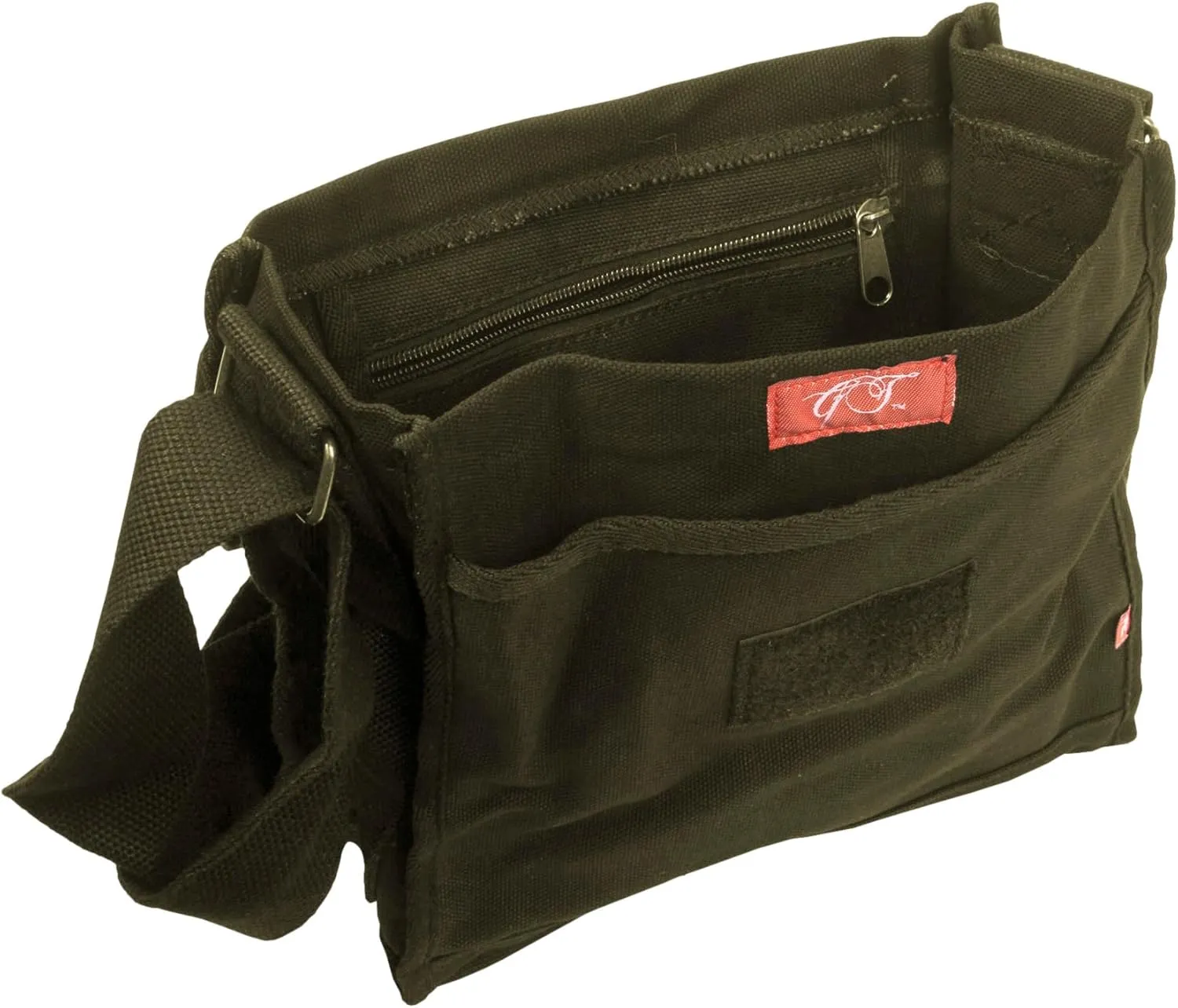 Small Canvas Field Shoulder Bag - Durable Timeless Messenger with Design, Olive POW MIA