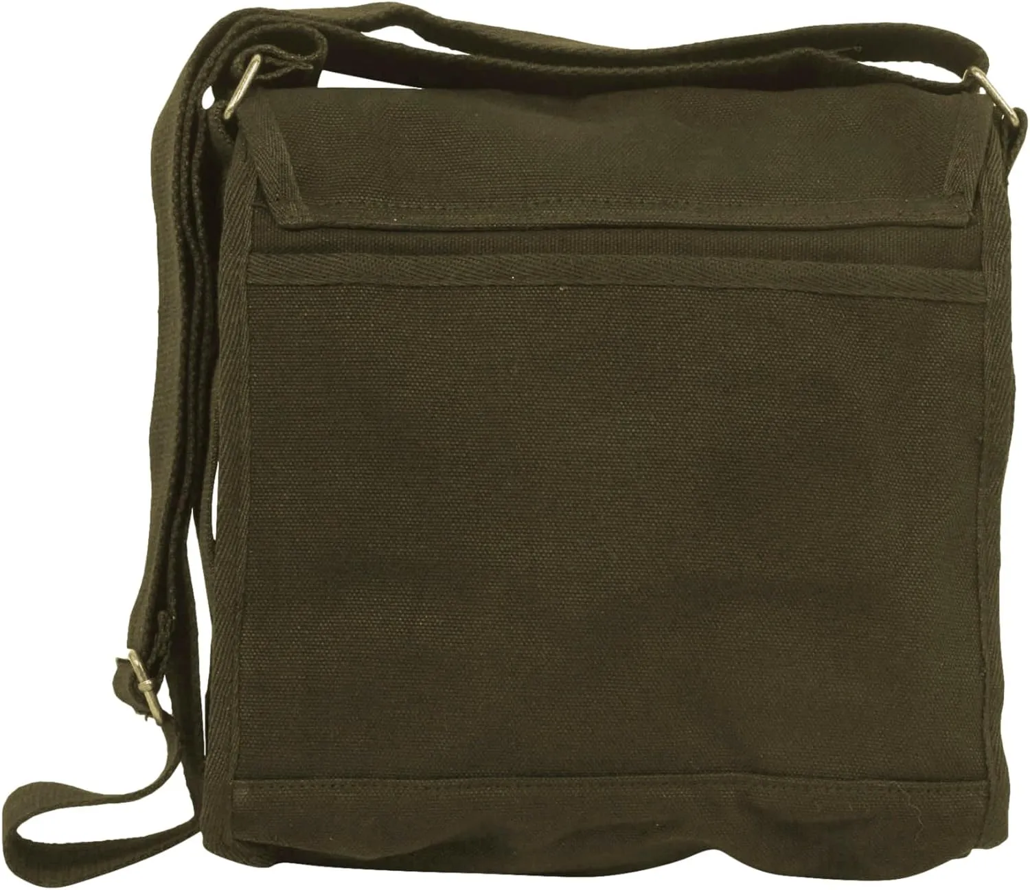 Small Canvas Field Shoulder Bag - Durable Timeless Messenger with Design, Olive POW MIA