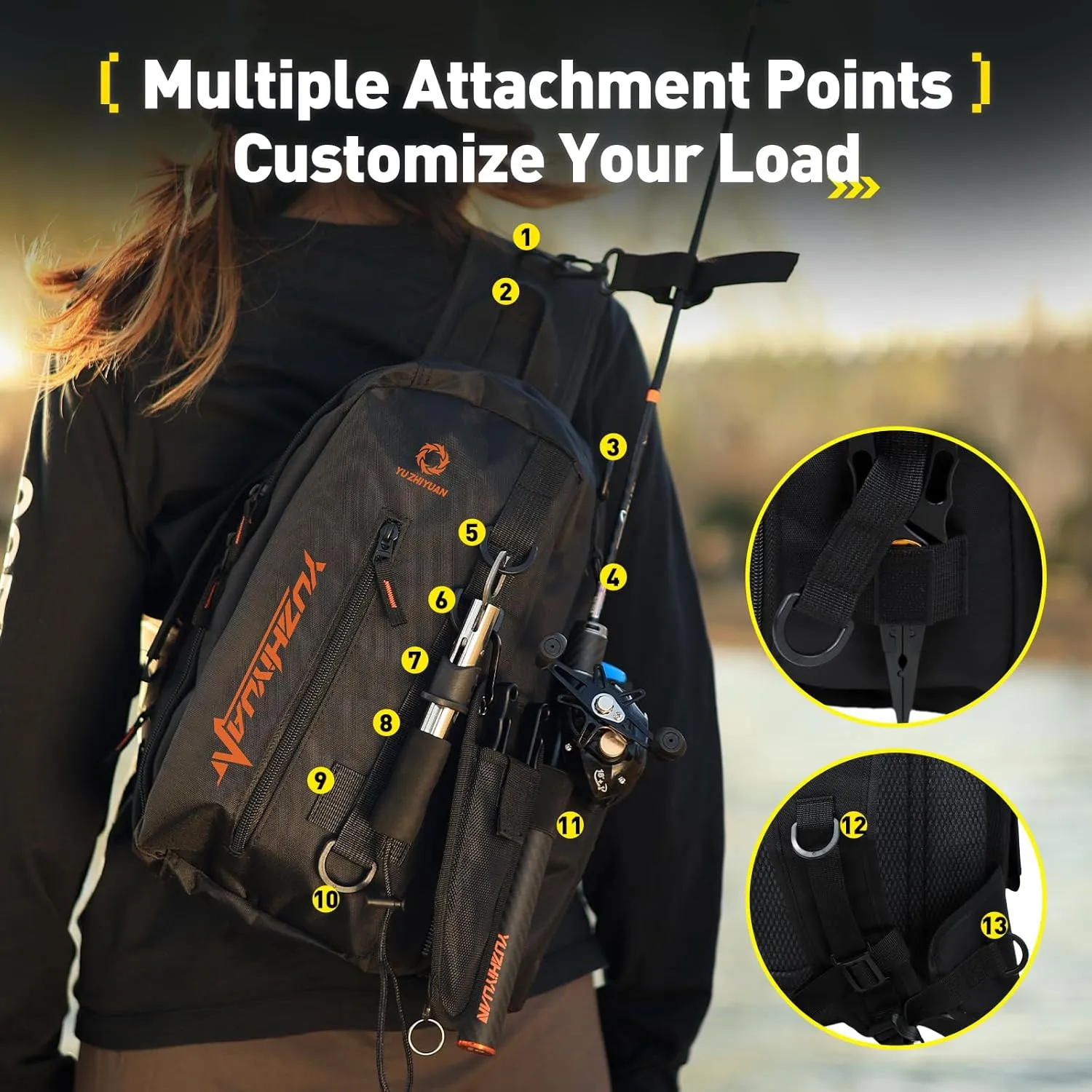 Small Fishing Bag with Rod Strap, Portable & Lightweight, Fish Small Tackle bag – Fits Tackle Boxes & Gear,Move Freely, Cast Smoothly - Fishing Gifts for Men
