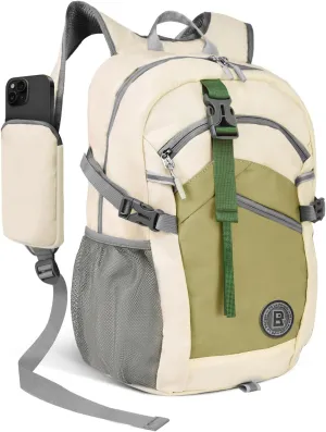 Small Hiking Backpack, 20L Lightweight Travel Backpack with Phone Pocket, Hiking Daypack for Women Men,Beige