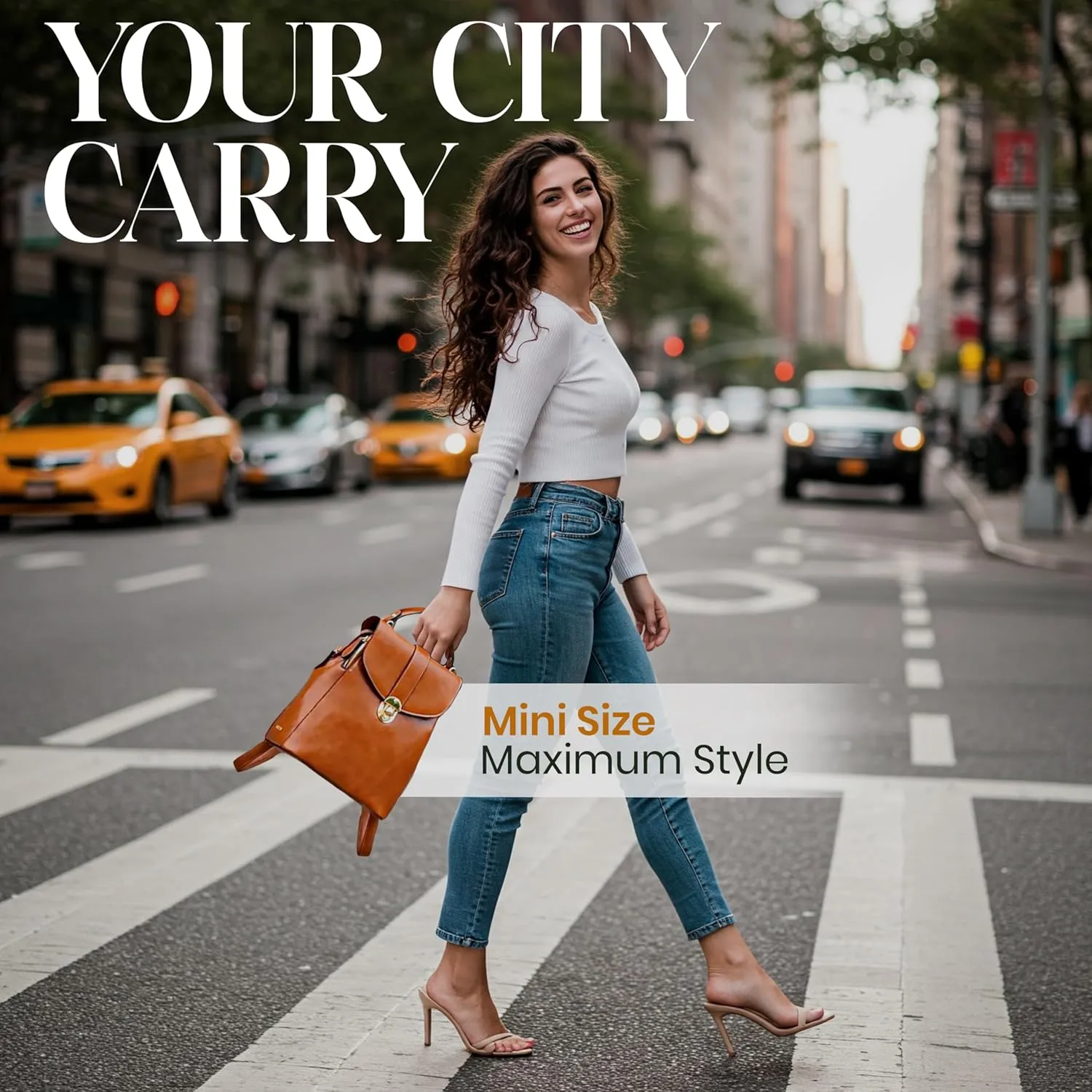 Small Leather Backpack Purse for Women - Women’s Fashion Backpack Handbags - Leather Back Pack Purse (Brown)