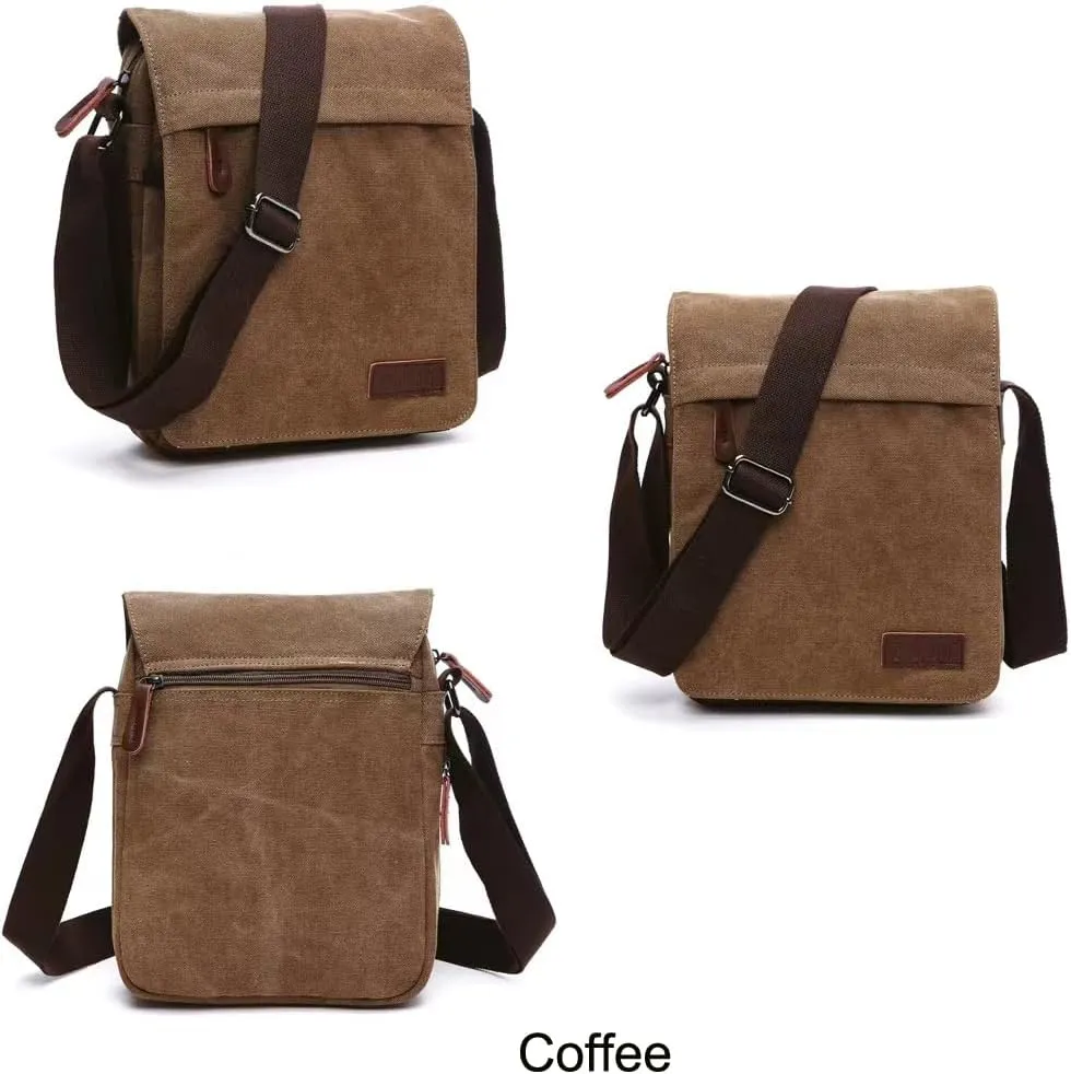 Small retro canvas messenger men's crossbody bag and shoulder bag