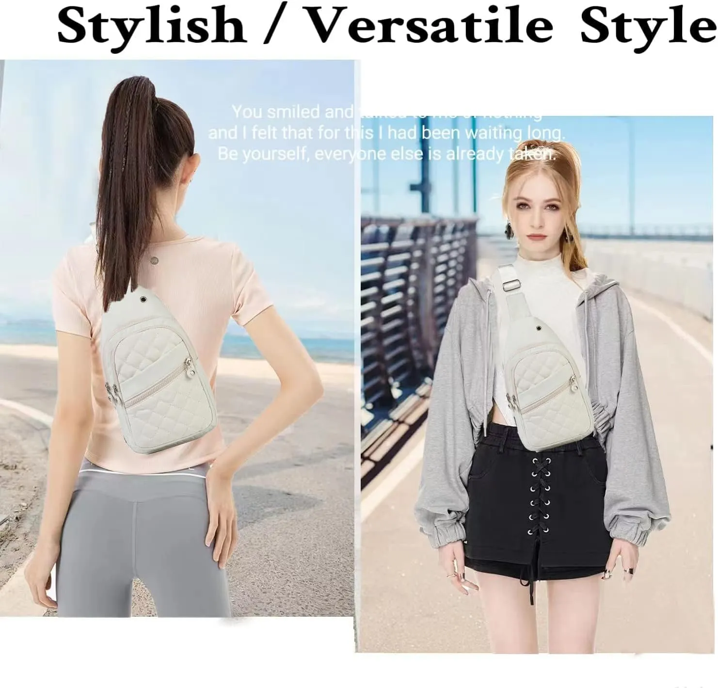 Small Sling Bag for Women, Sling Backpack Daypack Fanny Pack Crossbody Bags for Hiking Travel Sports Running
