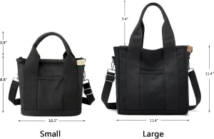 Small Tote Bag with Zipper Tote Bag for Women Canvas Crossbody Bag Shoulder Bag Satchel Hobo Bag Messenger Bag 2025