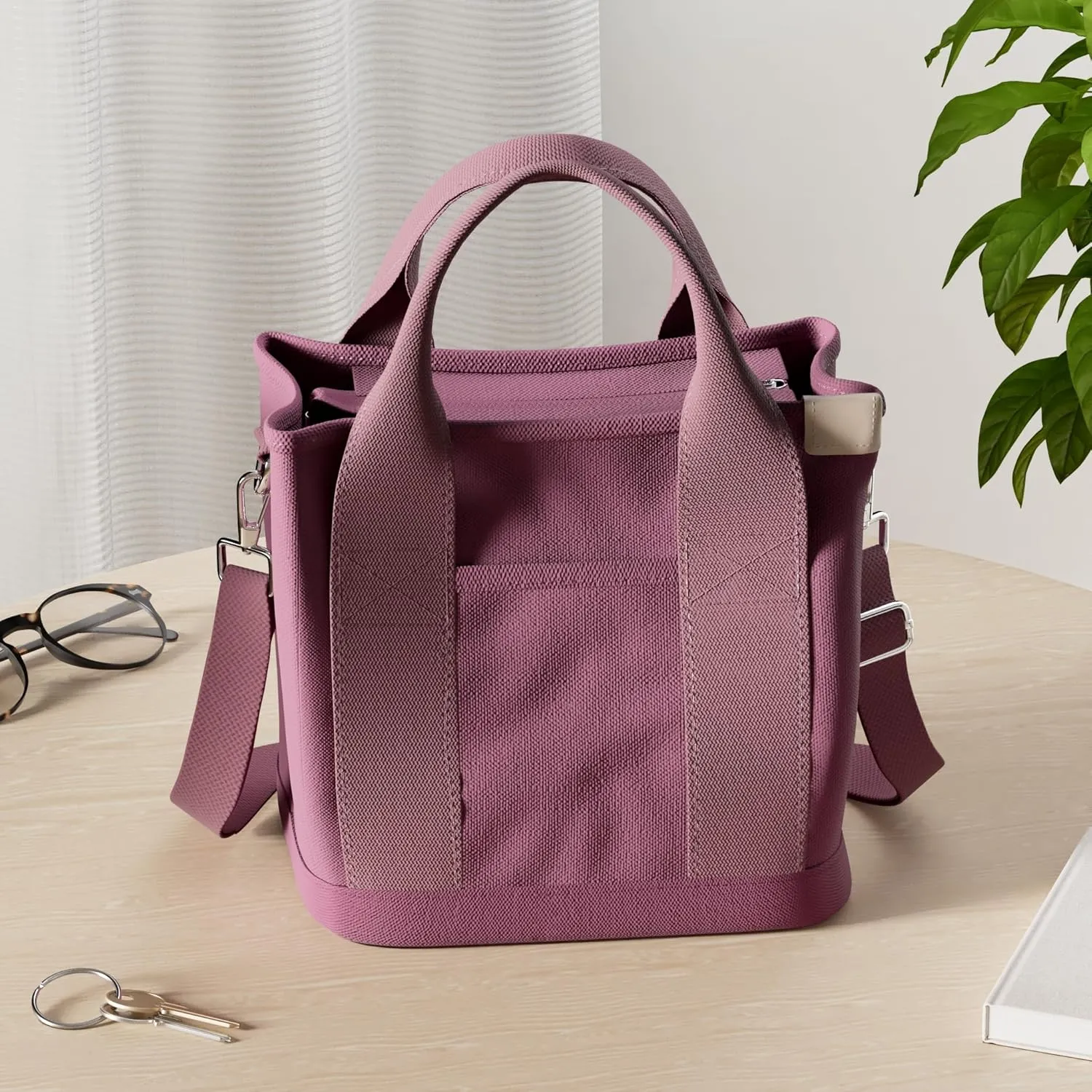 Small Tote Bag with Zipper Tote Bag for Women Canvas Crossbody Bag Shoulder Bag Satchel Hobo Bag Messenger Bag 2025