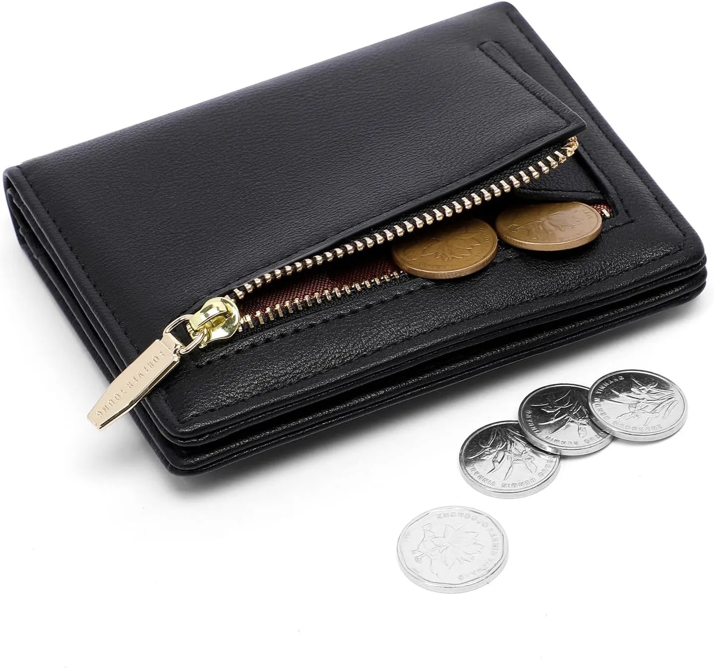 Small Women Wallet RFID Blocking Bifold Pocket Wallet Slim Compact Ladies Purse Mini Wallets For Women (Black)