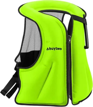 Snorkel Vests for Adults, Abuytwo Inflatable Snorkeling Vest Adjustable Waist-belt Swim Vest Snorkel Jacket Buoyancy Vest