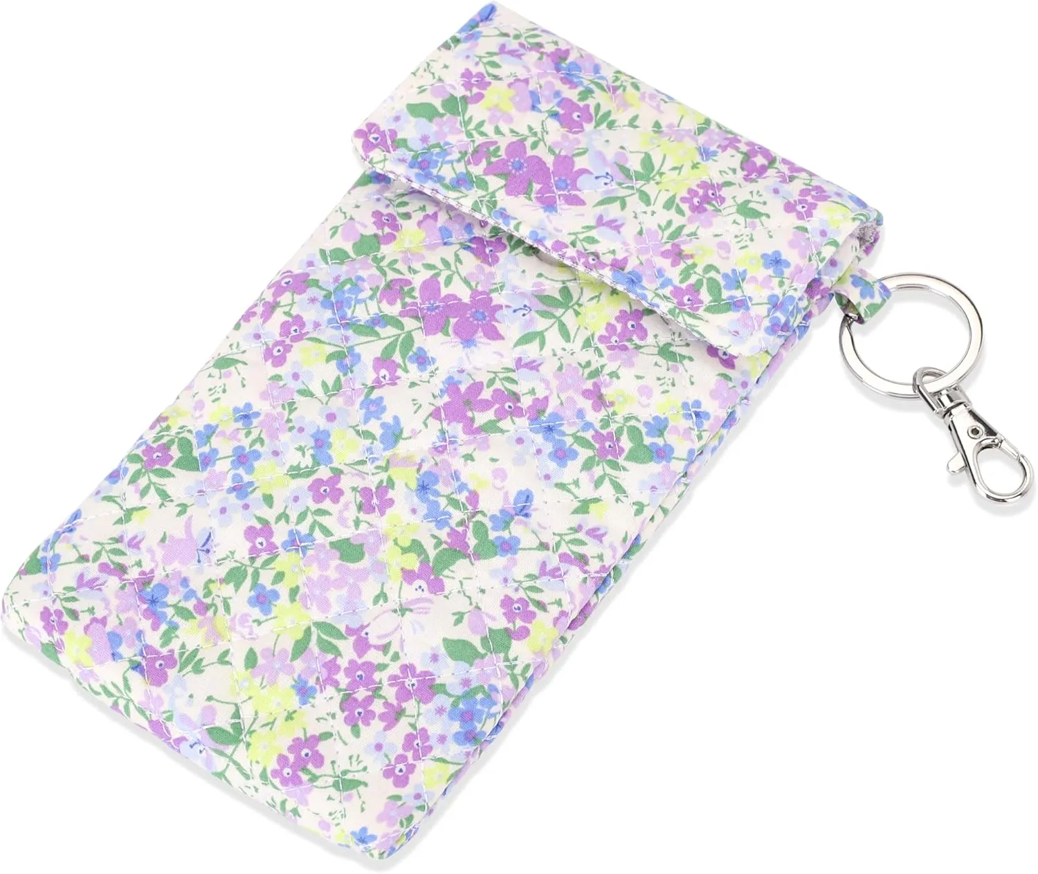 Soft Glasses Case Double Eyeglass Case Sunglasses Travel Pouch for Women Men with Key Chain