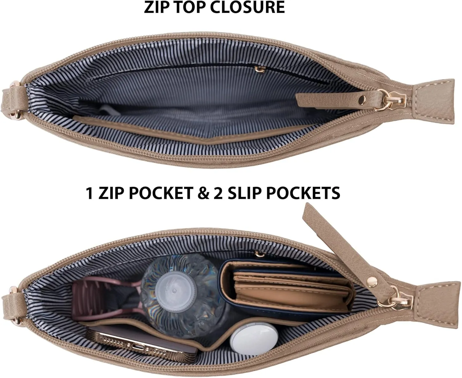 Solene Crossbody Bag Functional Multi Pocket Messenger Purse Top Zip Closure Shoulder Handbag With Adjustable Strap