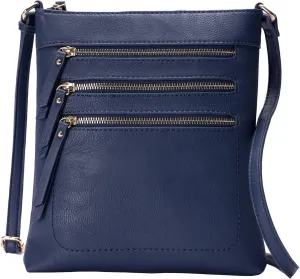 Solene Crossbody Bag Functional Multi Pocket Messenger Purse Top Zip Closure Shoulder Handbag With Adjustable Strap