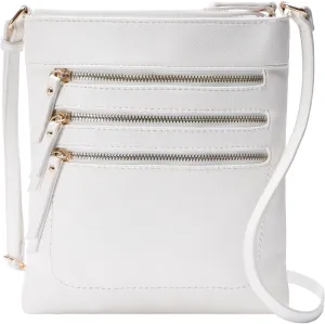 Solene Crossbody Bag Functional Multi Pocket Messenger Purse Top Zip Closure Shoulder Handbag With Adjustable Strap
