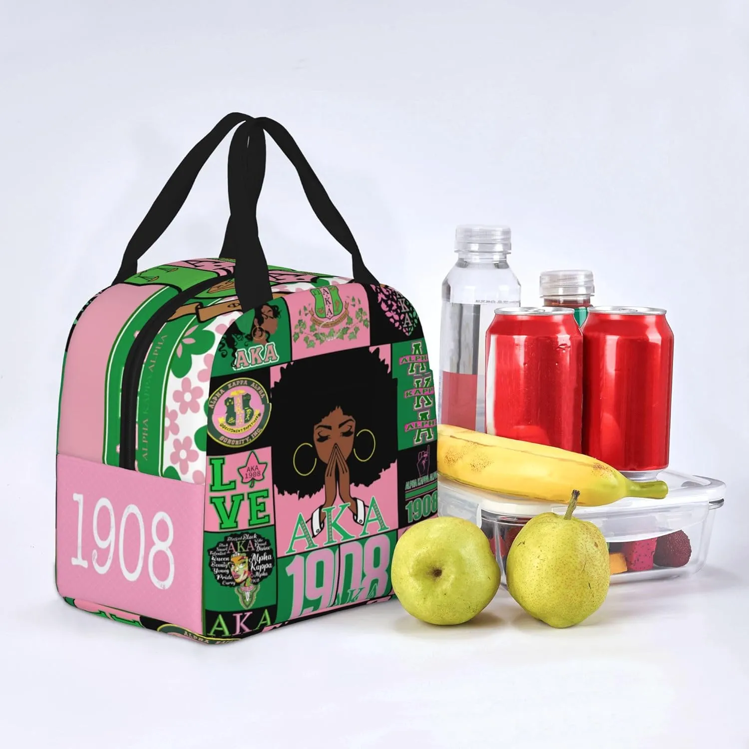 Sorority Lunch Box for Men Women Insulated Reusable Portable Travel Picnic Waterproof Lunch Tote Bags