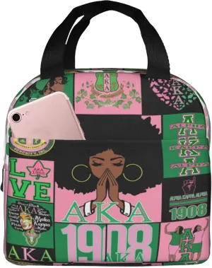 Sorority Lunch Box for Men Women Insulated Reusable Portable Travel Picnic Waterproof Lunch Tote Bags