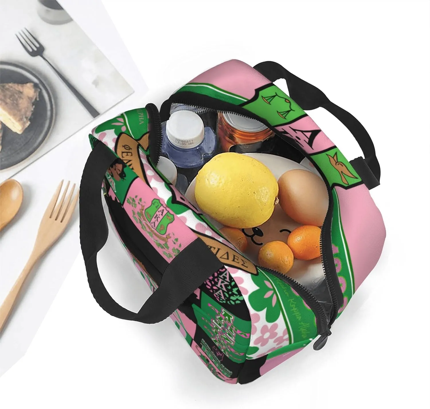 Sorority Lunch Box for Men Women Insulated Reusable Portable Travel Picnic Waterproof Lunch Tote Bags