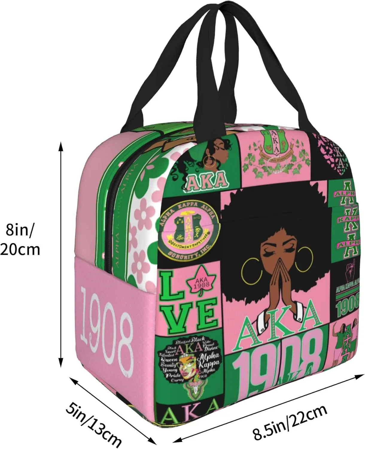 Sorority Lunch Box for Men Women Insulated Reusable Portable Travel Picnic Waterproof Lunch Tote Bags