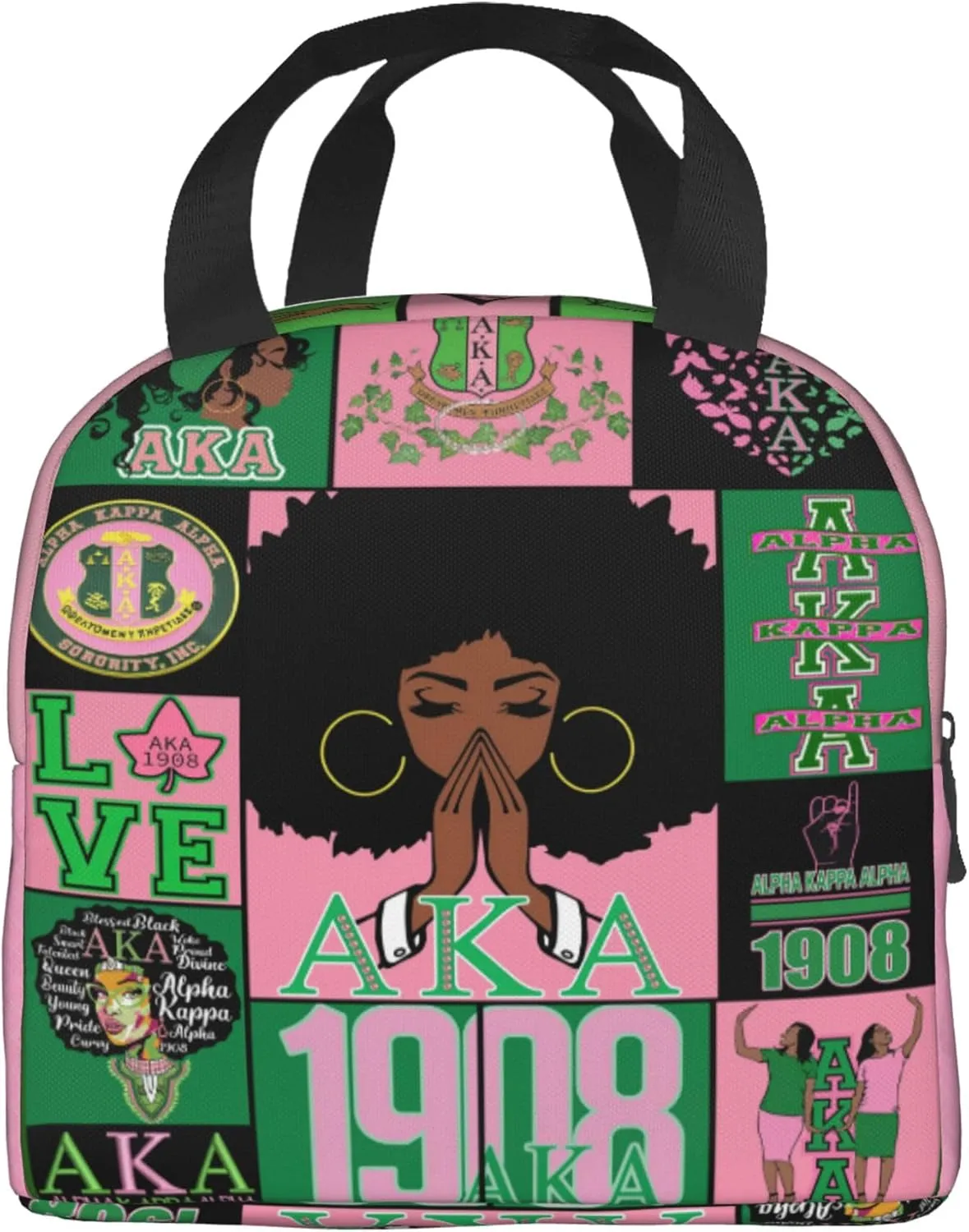Sorority Lunch Box for Men Women Insulated Reusable Portable Travel Picnic Waterproof Lunch Tote Bags