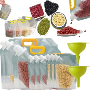 Stand Up Food Storage Pouches, Reusable Clear Grain Storage Suction Bags, Grain Moisture-proof Sealed Bag, Airtight Smell Proof Packaging Baggies, Reusable Produce Bags (3 * 1 3 * 1.5 2 * 2.5 2 * 5)