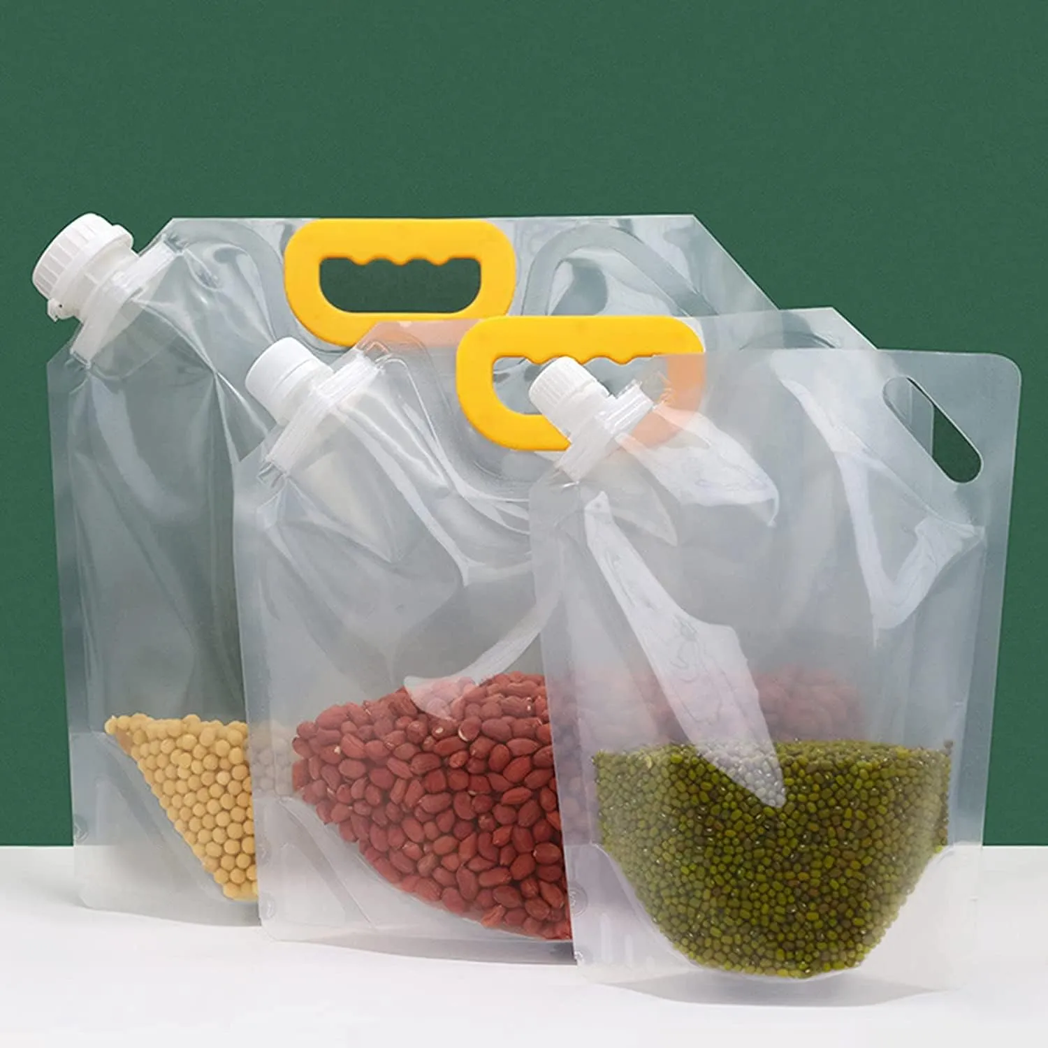 Stand Up Food Storage Pouches, Reusable Clear Grain Storage Suction Bags, Grain Moisture-proof Sealed Bag, Airtight Smell Proof Packaging Baggies, Reusable Produce Bags (3 * 1 3 * 1.5 2 * 2.5 2 * 5)