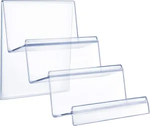 STOBAZA Acrylic Wallet Display Stand Holder 3 Tier Acrylic Jewelry Display Riser Shelf for Handbag Purse Display Retail Store Holder Shelf Cosmetic Display Racks, Transparent